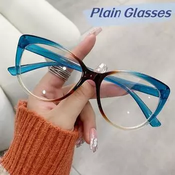 Модные простые очки «кошачий глаз», роскошные оптические очки для мужчин и женщин, красочные синие светоблокирующие компьютерные очки