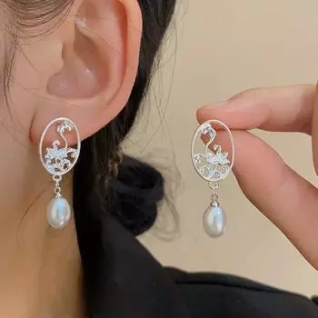 Модные простые полые жемчужные цветочные геометрические серьги-джокеры женские украшения