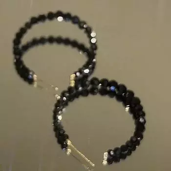 Модные простые серьги, черные элегантные женские блестящие серьги, вечерние блестящие серьги, универсальные кисточки, нежные студенческие женские милые серьги чёрный