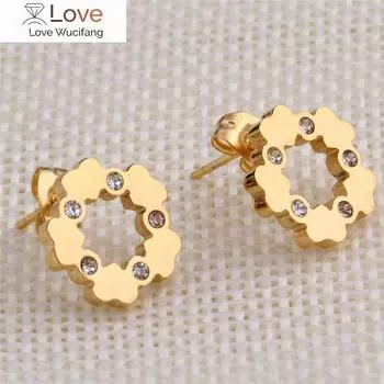 Модные простые серьги-цветы из циркония с кристаллами от австрийских женщин и женщин для вечеринок в качестве сладких подарков