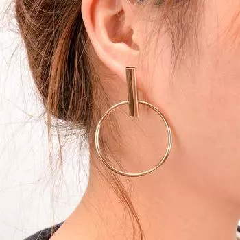Модные простые серьги-кольца для женщин, круглые круглые минималистичные серьги, вечерние модные украшения золотой