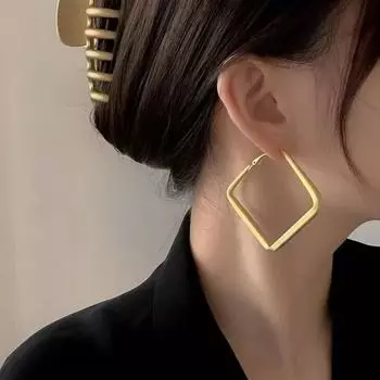 Модные простые серьги-кольца золотого, серебряного цвета для женщин, ювелирные изделия Brinco, винтажные металлические серьги со стразами, ретро-ювелирные изделия для вечеринок