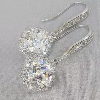 Модные простые серьги с цирконием для женщин и девочек, модный стиль, красочные серьги с квадратными драгоценными камнями, аксессуары Brinco, подарок на вечеринку