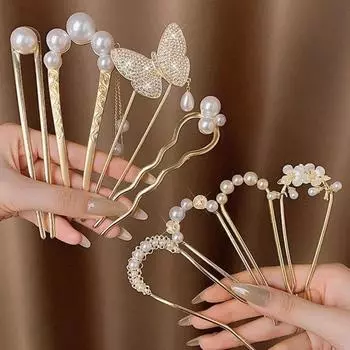 Модные простые шпильки U-образные палочки для волос в китайском стиле вилка для волос головные уборы ювелирные изделия подарки Style 4