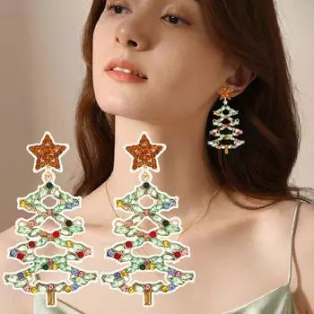 Модные простые высококачественные серьги в виде рождественской елки, легкие, персонализированные, универсальные, роскошные V3Z5 A-One size