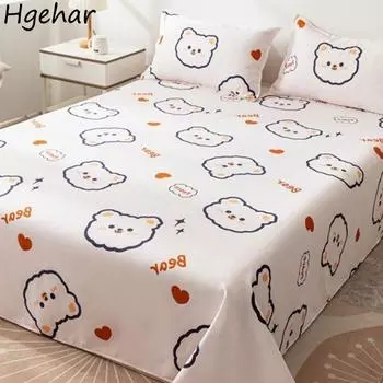 Модные простыни для дома, общежития, студенческого мультфильма, милое покрывало, удобный дышащий защитный матрас размера Queen King Size 120x210cm