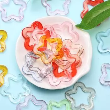 Модные прозрачные пятиугольные кулоны унисекс, 20 шт., ювелирные аксессуары ручной работы, акриловые 30 мм, свободные бусины со звездами 20Pcs