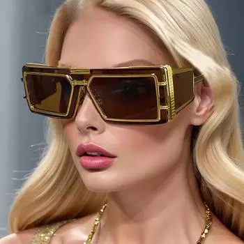 Модные прямоугольные солнцезащитные очки, модные мужские панк-солнцезащитные очки, женские цельные градиентные очки