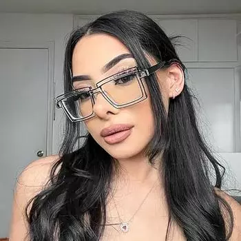 Модные прямоугольные женские очки для шитья, контрастные цвета, очки против синего света, аксессуары для вечеринок, прозрачные линзы, комиксы, компьютерные очки