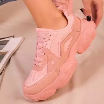 Модные пудровые женские кроссовки