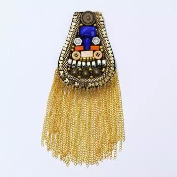 Модные пуговицы, износостойкие наплечные значки, унисекс, взрослые, кисточки, брошь на эполет, аксессуары для одежды золотистый