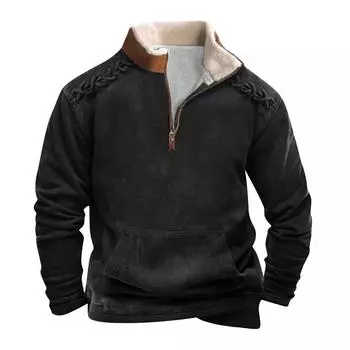 Модные пуловеры, толстовки, винтажные мужские зимние толстовки в стиле пэчворк, флисовый воротник, длинные рукава, удобные толстовки с принтом XXL темно-синий