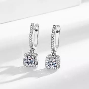 Модные яркие квадратные серьги-мешки из циркония женские британские застежки для ушей легкие роскошные украшения для ушей для поездок на работу