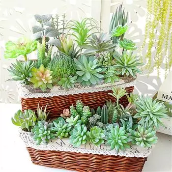 Модные растения, украшения, имитация кактусов, сделай сам, поддельные, ассорти, домашние, искусственные суккуленты, сад, креативный зеленый 08