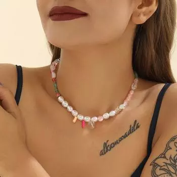 Модные разноцветные бусины, ожерелье из бисера, искусственный жемчуг, регулируемые женские украшения, ожерелье для повседневной вечеринки