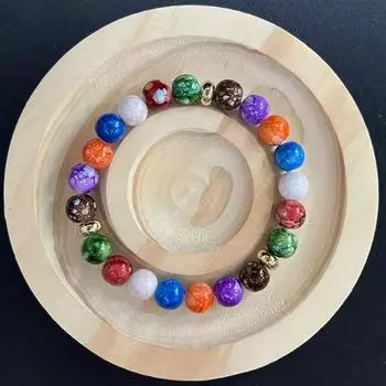 Модные разноцветные каменные бусины Мандала Йога Ювелирные изделия для рук Медитационный браслет Стиль бохо отпуск Модный браслет из бисера разноцветный