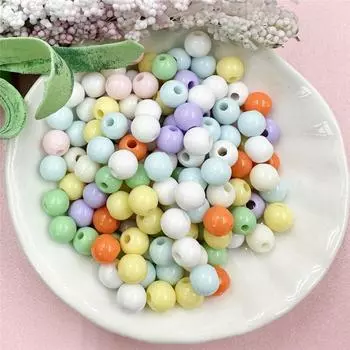 Модные разноцветные круглые бусины «сделай сам» для изготовления ювелирных изделий, бусины 6 мм-16 мм, акрил, 100-10 шт., материалы ручной работы 10mm жёлтый