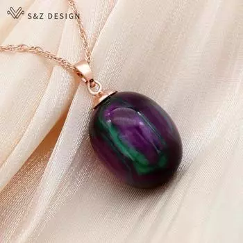 Модные разноцветные овальные акриловые бусины в форме яйца, кулон, ожерелье для женщин, свадебная вечеринка, элегантные ювелирные изделия