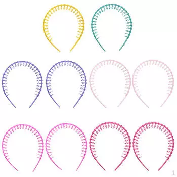 Модные разноцветные пластиковые ленты для волос, повязка на голову, упаковка из 10 шт.