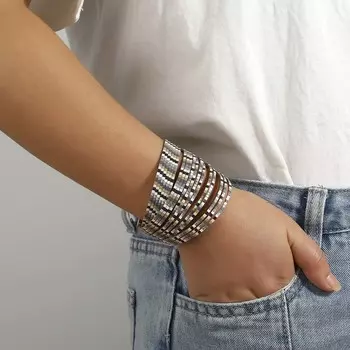 Модные разноцветные тонкие полоски кожаные браслеты для женщин дамы многослойный широкий браслет обертывание женский ювелирный подарок