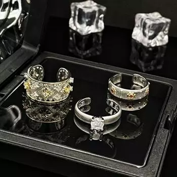 Модные регулируемые кольца для пальцев, изысканное женское кольцо, серебряное открытое кольцо, подарочные ювелирные изделия style 1