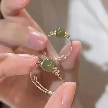 Модные регулируемые кольца для женщин нефритовое кольцо золотого цвета вечерние ювелирные изделия подарок 1pc