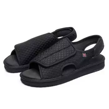 Модные регулируемые пожилые расширенные туфли для беременных диабетиков, пациентов с отеком стоп, вальгусной деформацией большого пальца, обувь Bigfoot, дышащая, унисекс 35 чёрный