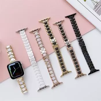 Модные ремешки для часов из нержавеющей стали для Iwatch Series Ultra 8 7 49 мм 44 мм 45 мм керамический ремешок для Apple Watch 6 SE 5 4 3 2 1 браслет с пряжкой-бабочкой