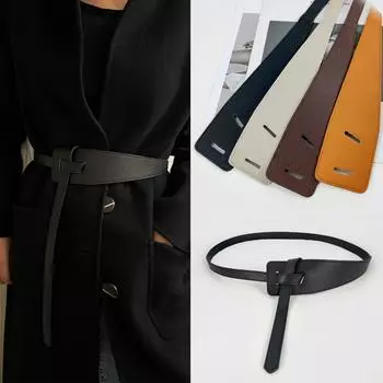 Модные ремни для женщин, высококачественный узел, мягкий искусственная кожа, длинный пояс, женский широкий пояс, корсет, пояс, кушаки чёрный