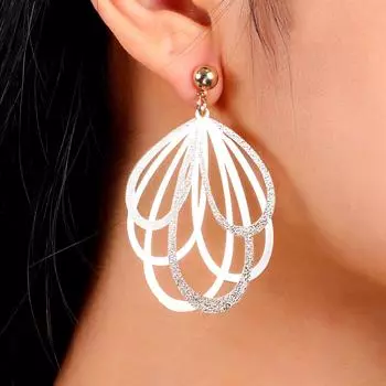 Модные ретро длинные серьги-листья атмосферные знаменитости полые серьги изысканные серьги ювелирные изделия