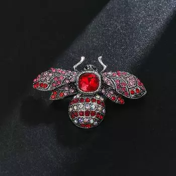 Модные ретро инкрустированные стразами пчела, серия насекомых, броши для женщин, очаровательная металлическая брошь с кристаллами, булавки, ювелирные изделия, свадебные подарки