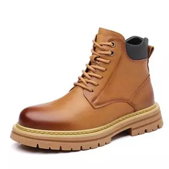 Модные ретро-кожаные нескользящие ботинки на платформе для мужчин, дизайнерская мягкая подошва, мужская обувь на осень-зиму, модные повседневные рабочие ботинки для мужчин 38