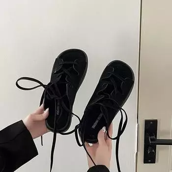 Модные ретро нишевые босоножки на ремешках женские летние новые повседневные босоножки с открытым носком пляжная обувь 35