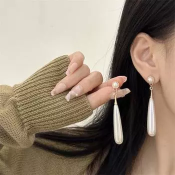 Модные ретро-серьги с каплями воды и жемчужинами для женщин, подарочные украшения для девочек, оптовая продажа