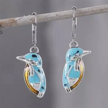Модные ретро серебряные серьги-подвески в виде колибри, маленькие и изысканные серьги-джокеры, ювелирные изделия для женщин