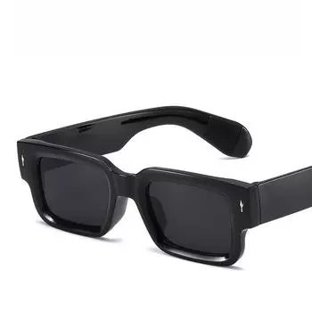 Модные ретро солнцезащитные очки с толстыми дужками и квадратной оправой для мужчин и женщин, популярный бренд, маленькая оправа, солнцезащитные очки с заклепками на дужках, Oculos De Sol