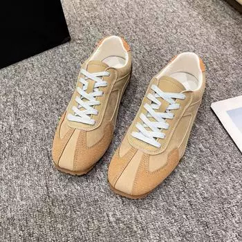 Модные ретро туфли Dexun женские туфли 2024 осень мягкая кожа универсальная повседневная обувь спортивная обувь на плоской подошве туфли Forrest Gump 35 жёлтый