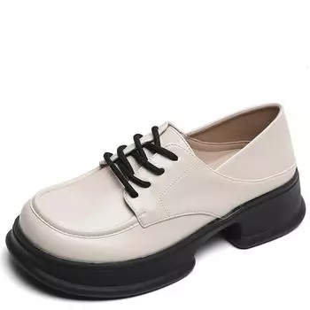Модные ретро женские туфли повседневные женские кроссовки на плоской подошве осенние оксфорды британский стиль зимнее платье осень медсестра кожа на каблуках опрятный вид 34 чёрный