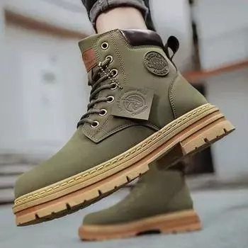 Модные резиновые ботинки на шнуровке для мужчин, низкие цены, повседневные предложения, винтажная мода, размер 45, нескользящая мужская обувь, предложение Y2k, новинка 44