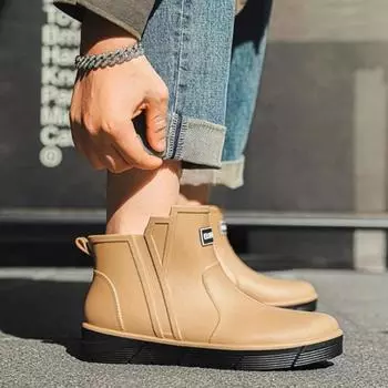 Модные резиновые сапоги для мужчин из ПВХ, водонепроницаемые, мужские летние туфли из резины, высококачественные, устойчивые к рыбалке, мокасины, галоши, городские, дешевые 2024 39