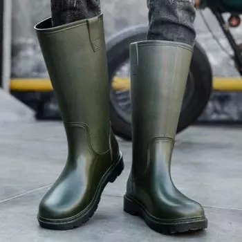 Модные резиновые сапоги для мужчин, ловля резины, новые нескользящие мужские туфли для улицы, дешевые водостойкие, износостойкие для сада, в продаже без шнуровки, модные 39