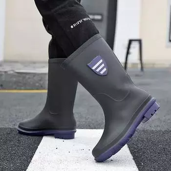 Модные резиновые сапоги для мужчин, мокасины, мужская обувь, водонепроницаемые, устойчивые, для рыбалки, грязи, сада, пластиковые, удобные, для воды, для взрослых, с широким носком, резиновые сапоги 39