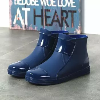 Модные резиновые сапоги мужские резиновые сапоги мужские водонепроницаемые нескользящие цветные унисекс ботильоны легкие водные сапоги высокого класса 39 синий