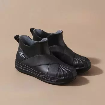Модные резиновые сапоги Женские короткие Женские низкие Теплые резиновые сапоги Плюс хлопковый флис Водные сапоги Нескользящая модная водная обувь Резиновая обувь 40