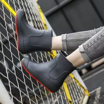 Модные резиновые сапоги женские осенне-зимние водонепроницаемые нескользящие резиновые сапоги унисекс 2024 Новые поступления рабочая обувь для воды мужские ботильоны 35