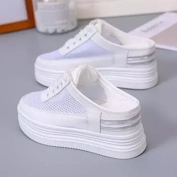 Модные резиновые тапочки со средним носком, женские роскошные туфли, шлепанцы на платформе, дизайнерские плоские туфли, лето 2024 года, искусственная кожа, перекрещивающаяся модная ткань 35