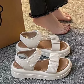 Модные римские свадебные босоножки на покатом каблуке 35