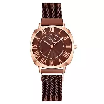 Модные римские женские часы женские часы с узором солнца на магнитном ремешке кварцевые часы чёрный