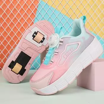 Модные роликовые коньки с толстой подошвой для мальчиков больших размеров, спортивная обувь на колесиках для девочек, спортивная обувь для активного отдыха на открытом воздухе 31 белый