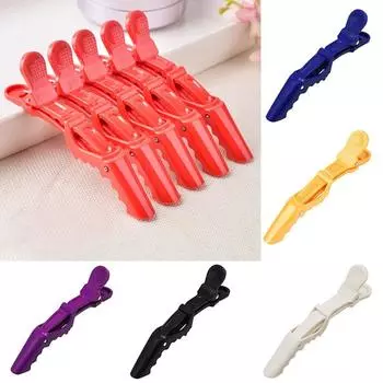 Модные роскошные 6 шт./лот, пластиковые зажимы для волос, парикмахерские зажимы, коготь, ручка из кожи аллигатора, парикмахерские для салона, укладки, парикмахерские услуги жёлтый